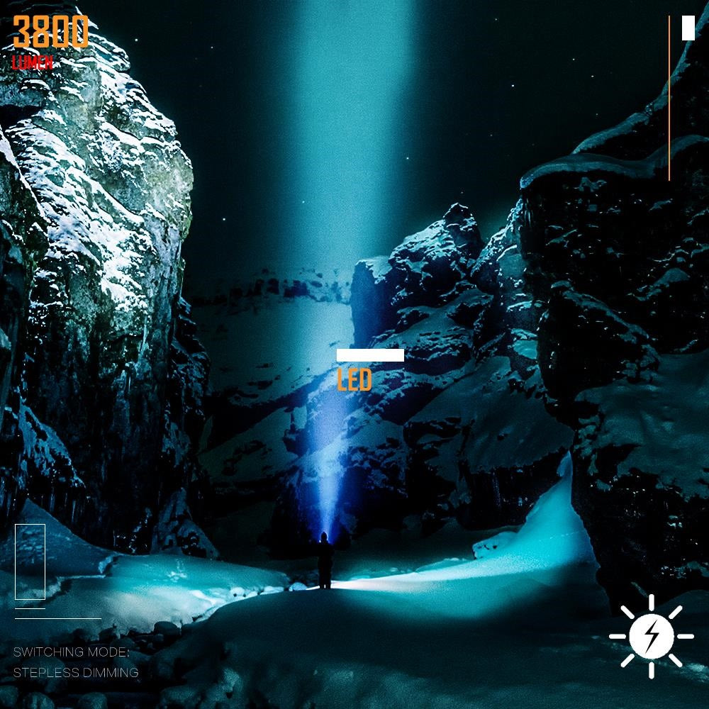 Diving LED Flashlight. 25 meters. 1*26650