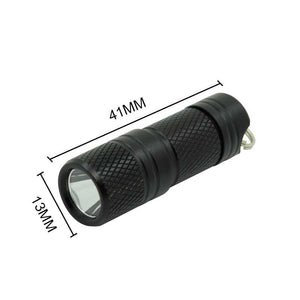 Pocket Mini LED Flashlight USB Rechargeable Waterproof Keychain. Black Model