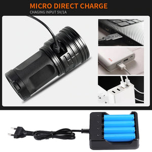 Flashlight Torch 3 Modes USB Charging. Power Bank Function. 4*18650