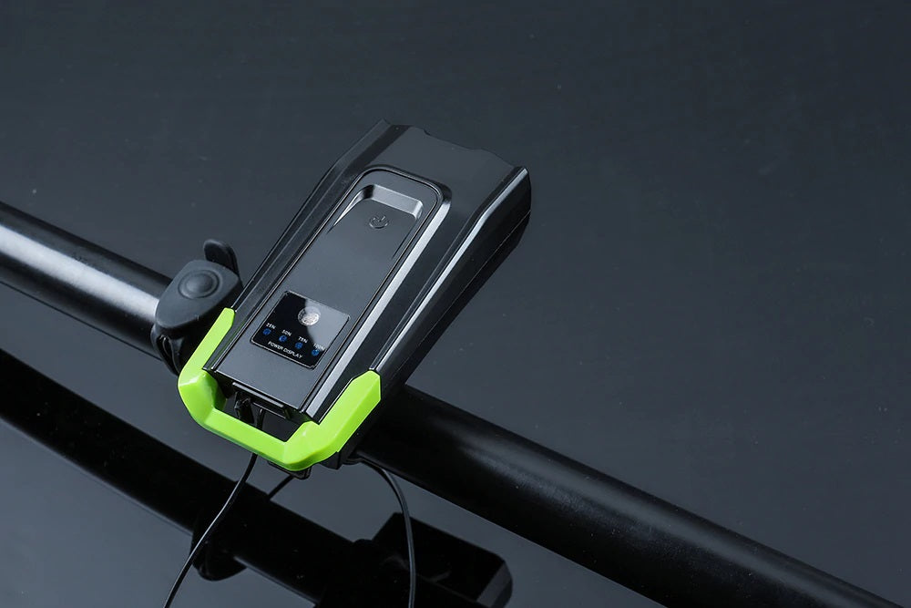 Bicycle Front Light Set Waterproof. USB Rechargeable 4000mAh With Horn. Rear Light Included