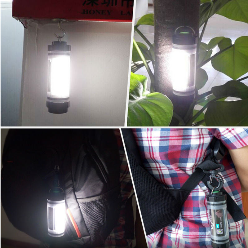 LED Camping Lantern Flashlight IP68 Waterproof. 1800 mAh rechargeable battery.