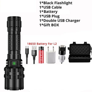 Powerful Flashlight XLamp XHP50 Rechargeable USB. Compact Model. 1*18650