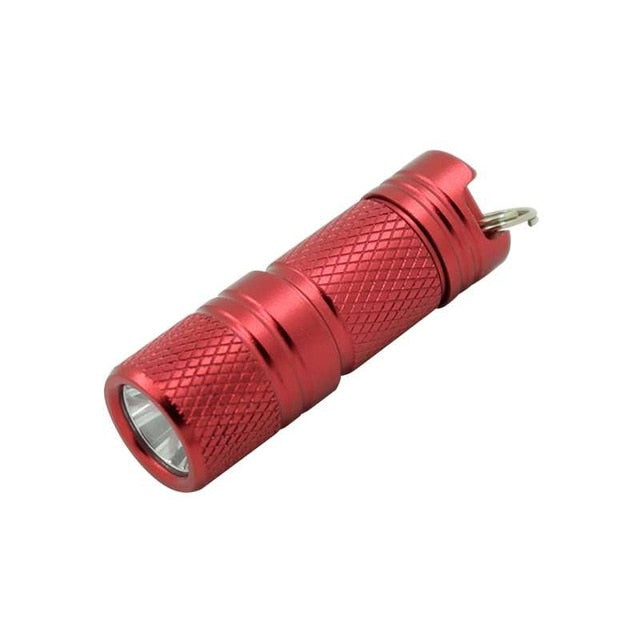 Pocket Mini LED Flashlight USB Rechargeable Waterproof Keychain. Red Model