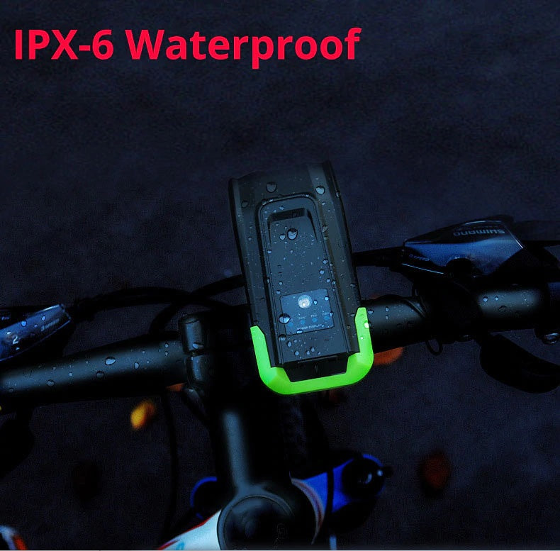 Bicycle Front Light Set Waterproof. USB Rechargeable 4000mAh With Horn. Rear Light Included