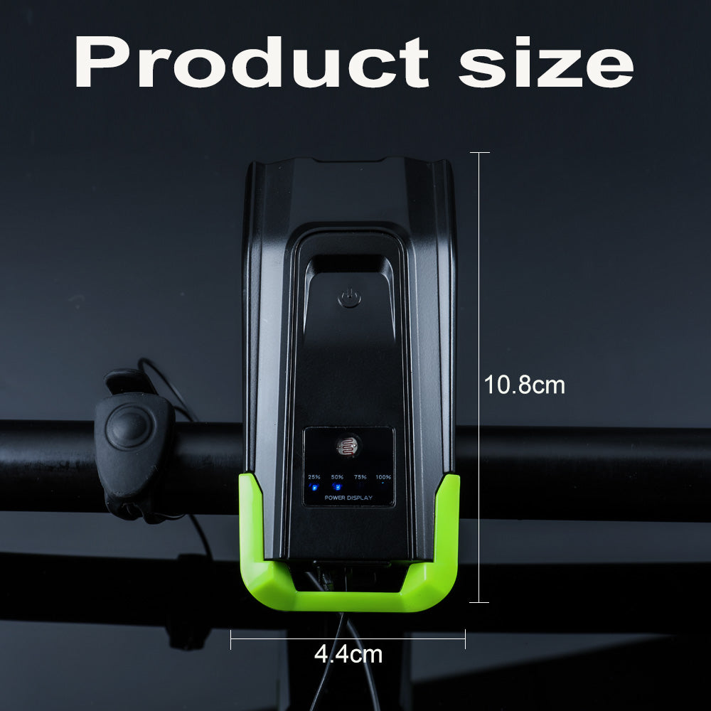 Bicycle Front Light Set Waterproof. USB Rechargeable 4000mAh With Horn. Rear Light Included