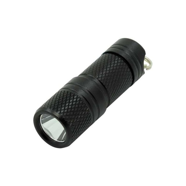 Pocket Mini LED Flashlight USB Rechargeable Waterproof Keychain. Black Model